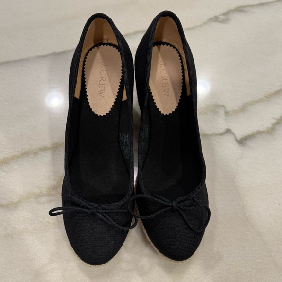 J.Crew Seville Made in Spain Espadrille Wedges Size 9.5 Black NWOB - Picture 3 of 13